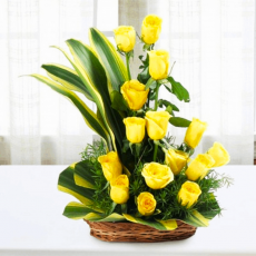 Yellow Roses Basket