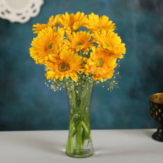 Yellow Mystique Gerbera Vase